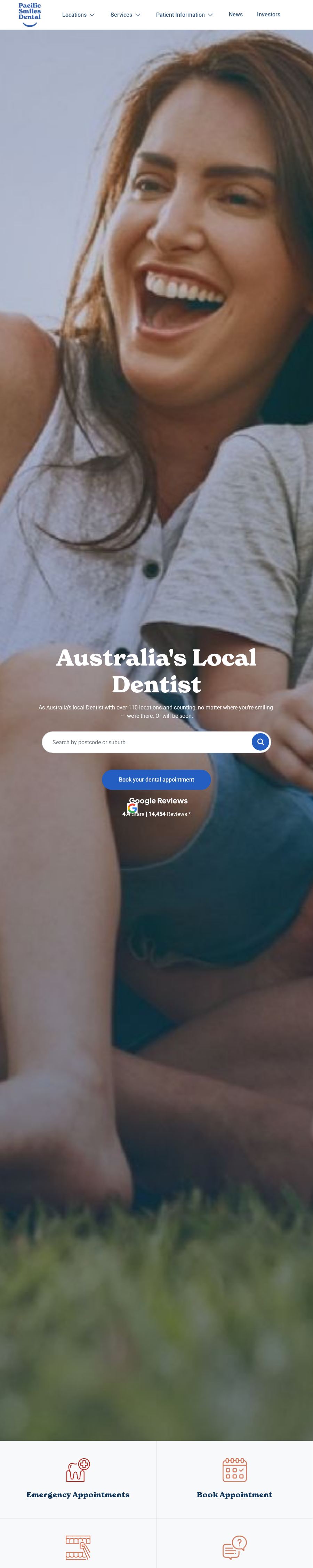 Pacific Smiles landing page